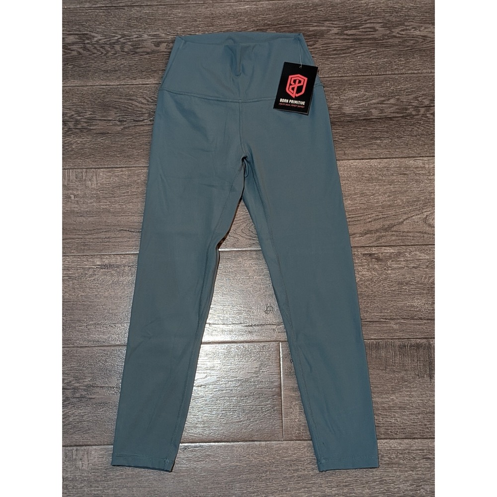 Born Primitive High Waisted Athletic Leggings Slate Blue Medium NWT